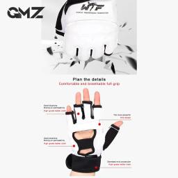Luvas de couro de Taekwondo para adultos e crianças, protetor de pulso Sparring Karate, boxe, artes marciais, meia de palma - Image 6