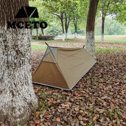 Ultraleve dupla camada barraca de acampamento para 1 pessoa, sem moldura, caminhadas, uma pessoa, apenas 500g, cor cáqui - Image 4