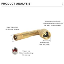 1/2/4 pçs 45 90 135 graus ângulo dobrado válvula adaptador de extensão da válvula do pneu da bicicleta adaptador conector da válvula do pneu acessórios - Image 2
