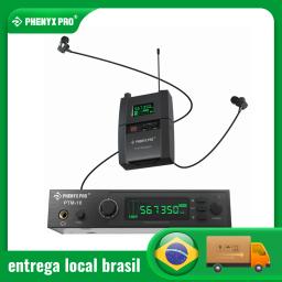 Sistema de monitor intra-auricular estéreo sem fio UHF Phenyx Pro, IEM sem fio, frequência selecionável de banda de 500 MHz, operação montável em rack para palco, estúdio, exposição, palestra, discurso (PTM-10) - Image 1