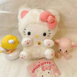 Sanriohello Kitty Plushie Plush Doll, Pingente de mochila de desenho animado recheado, ornamento pequeno, Girl Gift, Spotify Premium, 10cm - Image 4