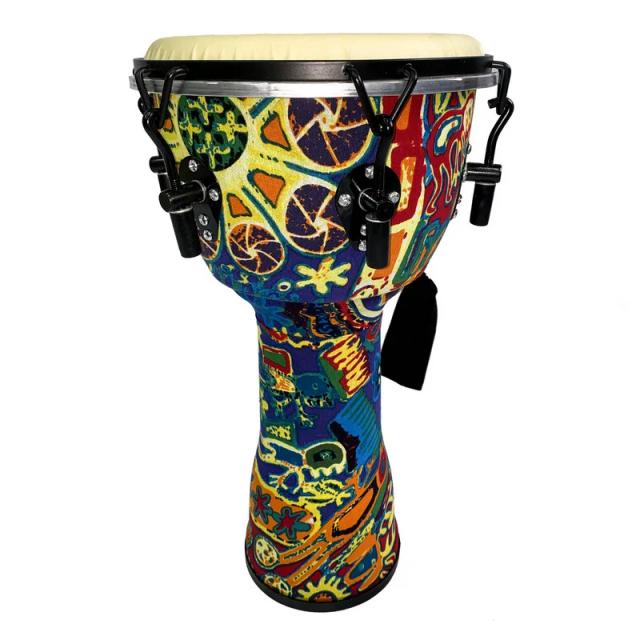 Djembe Drum Africano com Bordado Padrão - Atacado de Tamanhos 8, 10 e 12 Polegadas