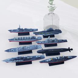 Navio de guerra modelo brinquedo para adultos e crianças, 4D montado navio modelo, aviões coleção brinquedos, playset, presentes de aniversário, 8 pcs - Image 4