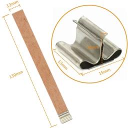 Pavio De Vela De Madeira Com Clipes De Metal, DIY Handmade Candle Making, Suprimentos De Núcleo De Madeira Sem Fumaça, Cera De Soja, 20Pcs - Image 2