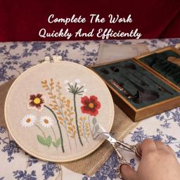 Kit De Costura Vintage Completo Estilo Europeu Antigo Bordado Tesoura Conjunto Retro Costura Diy Artesanato Suprimentos com Agulhas Tesoura - Image 4