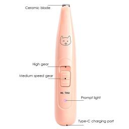 Electric Hair Clippers com Tesoura para Animais de Estimação, Cão e Gato Cortador de Cabelo, Ouvido e Olhos, Aparador De Pata, Carregamento USB, Grooming Suprimentos, Dropship - Image 2