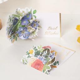 3D Pop-up Cartões Set, Flor romântica, Melhor Desejo Cartão, Cartão postal, Festa de aniversário, Casamento, Presentes criativos da menina, Novo - Image 4