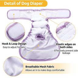 Cachorro fralda shorts para filhote de cachorro grande cão feminino calças fisiológicas sanitárias calcinha ajustável reutilizável pequeno cueca do cão cuecas - Image 2