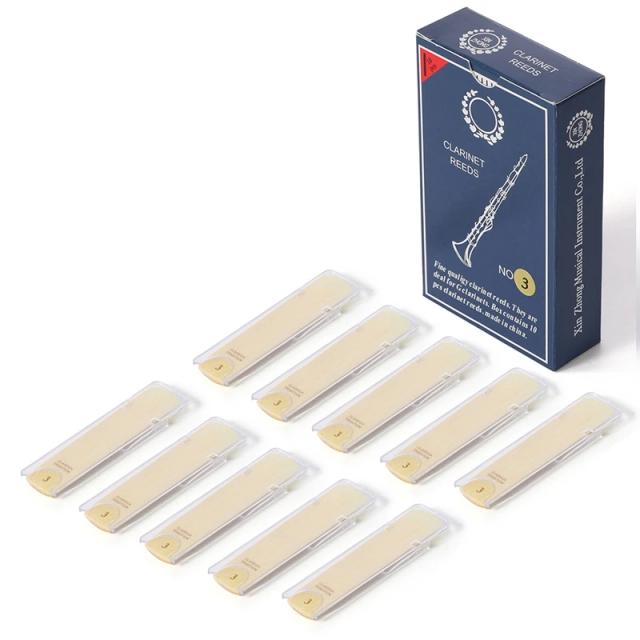 Reeds para Clarinete com Variedade de Durezas - Pacote com 10 Peças e Acessórios Inclusos