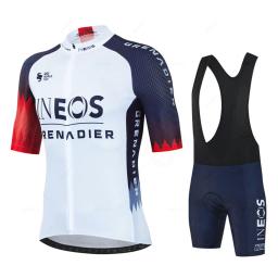 Ineos 2025 homens manga curta conjunto camisa de ciclismo verão roupas mtb maillot ropa ciclismo roupas esportivas azul terno - Image 1