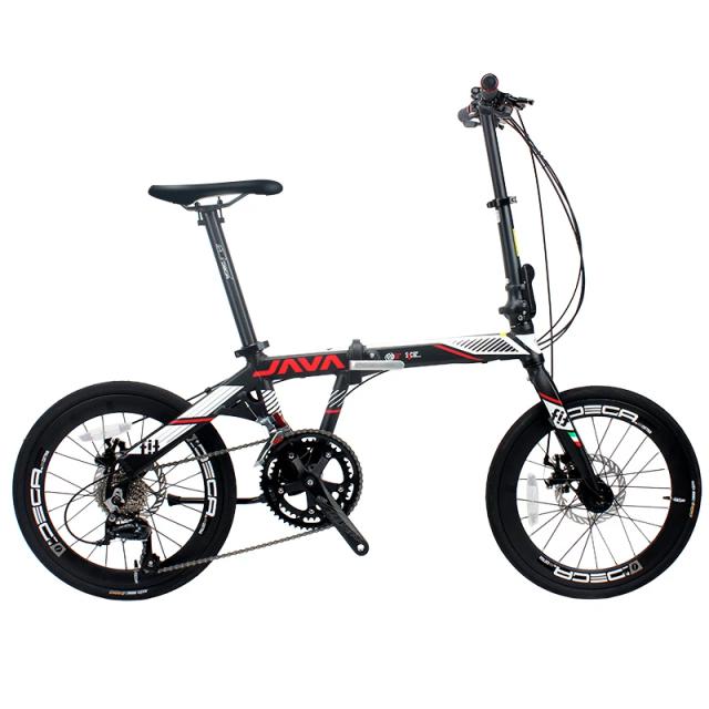 Bicicleta Dobrável Java com Quadro de Alumínio de 20 Polegadas, 18 Velocidades, Freio a Disco e Design Portátil