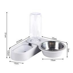 Alimentadores automáticos para animais estimação, dispensador água 18 onças, tigela comida, fontes água por para - Image 6