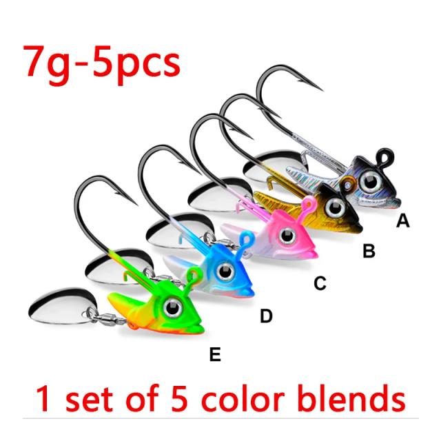 Conjunto Premium de Iscas de Pesca 5 Peças: Gabarito, Manivela com Ganchos, Verme Macio e Wobbler 7g/10g/15g