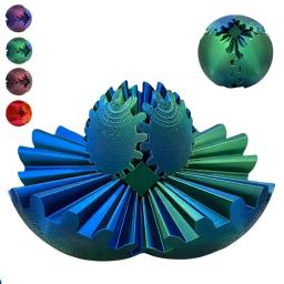 3D Impresso Engrenagem Bola Spin Ball Wonder Fidget Toy Gear Ball Fidget Toy Brinquedo de mesa para necessidades sensoriais e autismos - Image 1