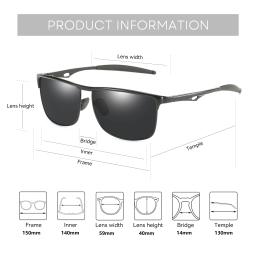 Zenottic alumínio uv400 proteção óculos de sol moda polarizada óculos de sol para pesca caminhadas golfe condução unisex - Image 4