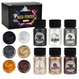 Natural Mica Pó Mineral para Fazer Jóias, Pigmento Perolado, DIY Epoxy Dye, Suprimentos de Maquiagem, 6 Cores por Conjunto - Image 1