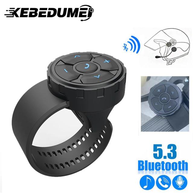 Fone de Ouvido Bluetooth Sem Fio com Botão Remoto para Motocicleta e Bicicleta - Controle de Mídia no Guidão e Volante do Carro, 5.3"
