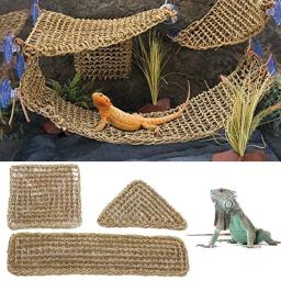 Dragão barbudo Hammock para répteis, espreguiçadeira para camaleão, lagartos, lagartixa, cobras, guana, répteis, lagartixas, grama almofada pet cama, balanço - Image 1