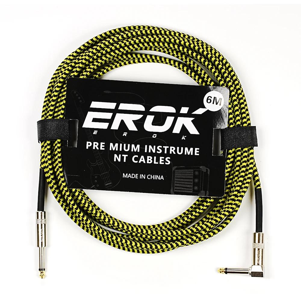 Erok-cabo de áudio para guitarra, 6m, 6m, anti-ruído, macho para macho, linha trançada, pedal, instrumento, acessórios - Image 1