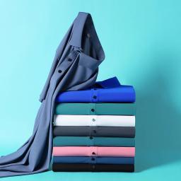 Novos homens de alta qualidade Ice Silk Seamless POLO Camisa Verão Ultra-fino Respirável Esportes ao Ar Livre e Lazer Top Confortável - Image 6