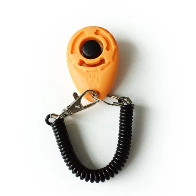 Treinamento Eficiente de Cães e Gatos: Clicker Ajustável com Alça de Pulso e Chaveiro Repelente de Cães