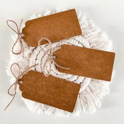 50 pçs tag de papel diy em branco kraft cartões de etiqueta de suspensão tag para festa de aniversário de casamento diy kraft presentes embrulhando decoração suprimentos - Image 2
