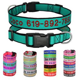 Ajustável Nylon Bordado Dog Collar, Custom ID Name Acessórios, Pet Coleiras para Pequenas Médias Grandes Cães, Animais de estimação Suprimentos - Image 1