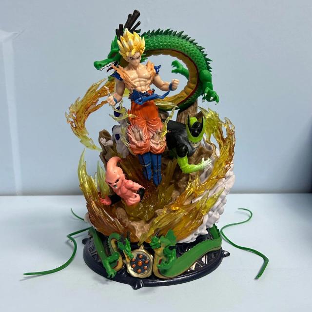 Figuras de Ação Colecionáveis Dragon Ball Z - Estátua em PVC do Goku Ssj3 com 20cm, Presente Perfeito para Fãs