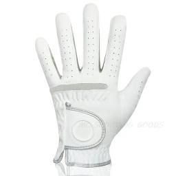1pc luva de golfe masculina micro tecido macio respirável luvas de golfe com marcador magnético luva branca substituível - Image 3
