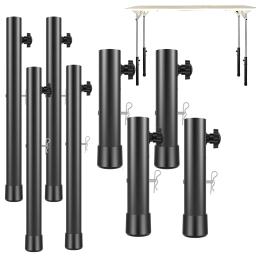 Extensores de perna de mesa dobráveis, 4 unidades, 20/44cm, níveis de aumento, extensores de altura de mesa ajustáveis para mesas dobráveis, pernas retas e dobradas - Image 1