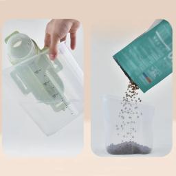 Recipiente hermético do armazenamento do alimento do animal de estimação com copo medindo, suporte seco portátil do alimento, Ja - Image 5