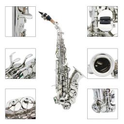 Slade saxofone soprano latão bb tom sax gravado floral saxofon com caso bocal palhetas peças e acessórios de instrumento de vento - Image 3