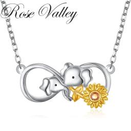 Rose Valley Girassol Pingente Colar para Mulheres Elefante Pingentes Moda Jóias Meninas Presentes YN065 - Image 1