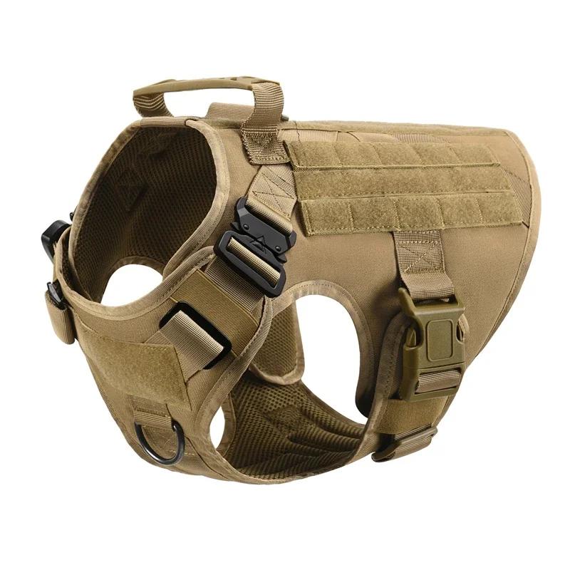 Conjunto de arnês e trela militar para cães grandes, pet, pastor alemão, colete de treinamento, malinois, tático, acessórios, K9 - Image 1