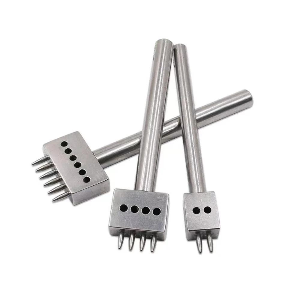 Ferramenta de perfuração de couro com espaçamento de 4mm5mm6mm, 2/4/6 pinos, perfurador de costura, cinzel de couro para trabalho de couro, ferramentas artesanais - Image 1