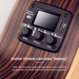 Guitto GGP-04 captador de guitarra, transdutor acústico, amplificador, captador de som com efeito de atraso de reverberação, captador de guitarra acústica - Image 4