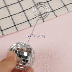 Disco Titular do Cartão com Espelho para Despedida de Solteira, Número Da Mesa, Clipes De Cartão De Nome, Decoração De Casamento, Decoração De Aniversário e Casamento, Espelho, Anos 50, 4PCs - Image 5
