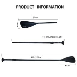Remo SUP - 3 seções ajustáveis 170-220 cm/66,9-86,6 pol. Pás de caiaque, eixo de liga com PP reforçado + lâmina de fibra de vidro - Image 3
