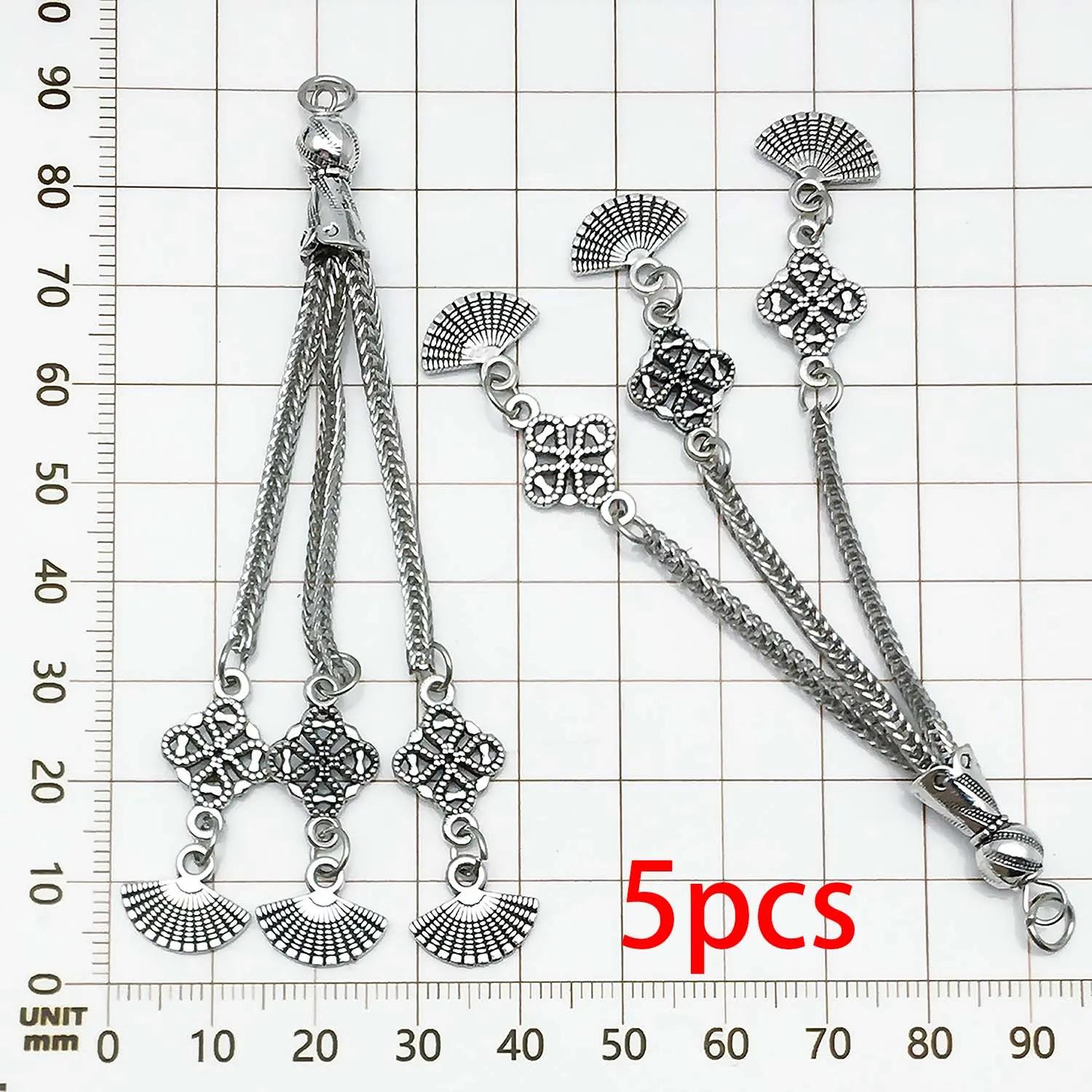 Alloy Metal Tassel Projeto Encantos, Contas Pingentes para DIY, Oração Beads, Pulseira e colar, Jóias Fazendo Acessórios, 5PCs - Image 1