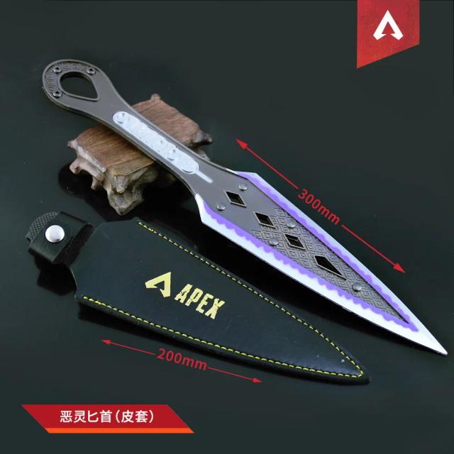Arma de Cosplay Wraith Heirloom Kunai - Modelo com Coldre, Faca Metálica e Espada de Brinquedo de 30cm, Ideal para Artesanato e Presentes