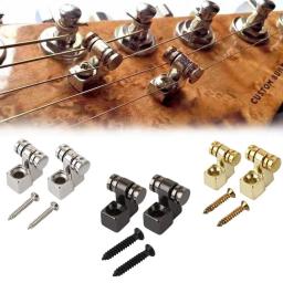 Guitarra elétrica cabeça bola compressão fivela, fivela do rolo, prata e preto, acessórios de guitarra folclórica, 2pcs - Image 2