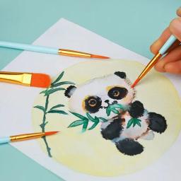 Conjunto de pincel para pintura acrílica, suprimentos de pincéis redondos, aquarela, detalhamento em miniatura, pintura rupestre, 10 peças - Image 5
