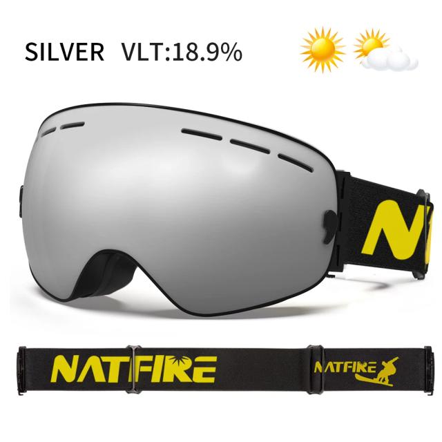 Natfire Óculos de Esqui PRO Antiembaçante UV400 Lente Intercambiável