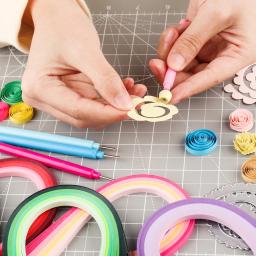 Conjunto de tiras de papel quilling de cores mistas/caneta de agulha de ondulação rolante para origami artesanal crianças diy arte artesanato 2023 - Image 4