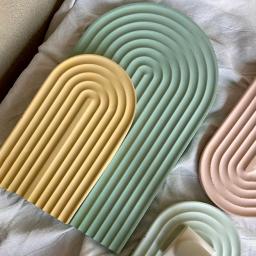 U Em Forma De Arco Bandeja De Gesso Molde DIY Handmade Wave Board Base Arch Coaster Esteira De Armazenamento De Jóias Silicone Molde Casa Decorações - Image 4