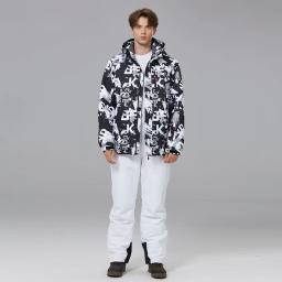 Conjuntos de roupas de neve masculinas, terno de snowboard, roupas de esqui, jaqueta de esqui e calça babadores, traje de snowboard, inverno ao ar livre - Image 4