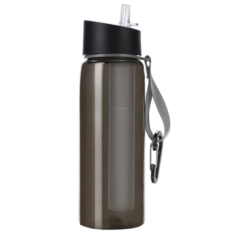 Garrafa bebida água com filtro e canudo, 650ml 0.01micron garrafa água reutilizável dropshipping - Image 1