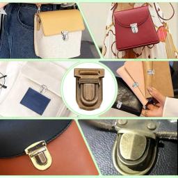 10 conjuntos de fechaduras de pressão de bolsa de ferro, fecho para bolsa de couro, fecho para bolsa de mão diy, ferragens de mala, antigo - Image 6