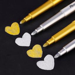 Gold Silver Color Maker Pen Craft Pen DIY Impermeável Paint Pen Sign Mark Metal Pen Greeting Card Caligrafia Highlight Maker Pen - Image 3