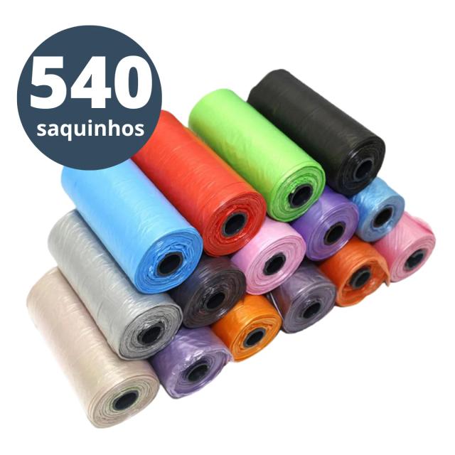 Kit Completo com 36 Rolinhos e 15 Sacos de Lixo Coco para Gatos e Cachorros